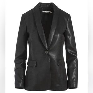 Alice and Olivia Macey Vegan Leather Blazer